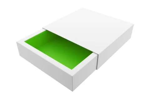 3D illustration of the empty paper box isolated on white Stock Illustration