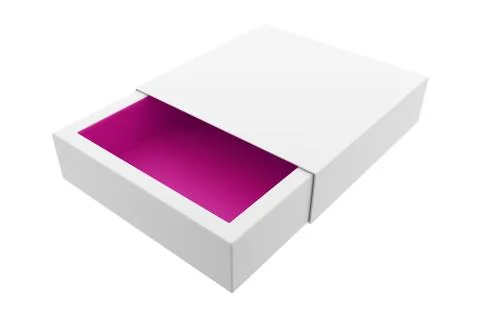 3D illustration of the empty paper box isolated on white Illustrazione stock