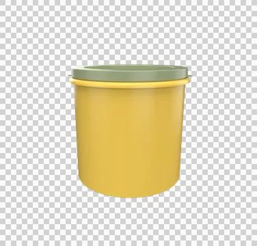 3d Illustration Empty round Plastic container box mockup, round box, plastic  Stock Illustration