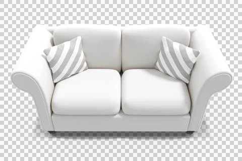 3d illustration of empty sofa with cushions Stock Illustration