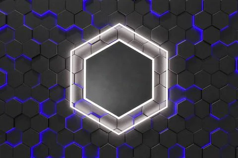 3D illustration. Empty space for text on an abstract futuristic background. F Stock Photos