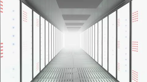 3d illustration of empty white corridor design. Stock Illustration