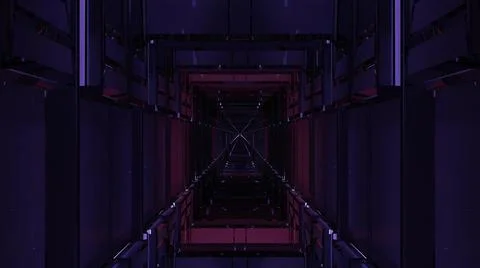 3d illustration of endless dark 4K UHD tunnel Illustration