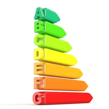 3D illustration of energy efficiency chart 스톡 일러스트