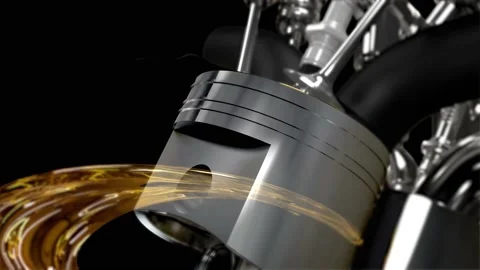 3D illustration of engine and lubricant with a certificate to protect the en 動画素材 220329790