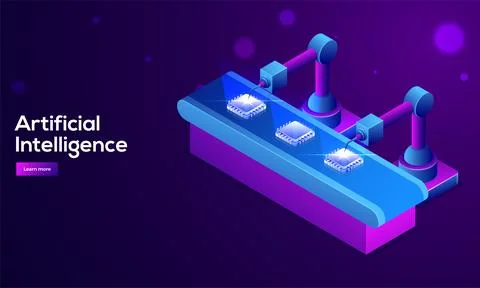 3D illustration of engineering work with robotic welding machine, artificia.. Stock Illustration