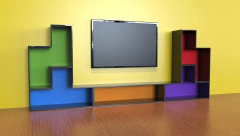 3d  illustration of an entertainmnet unit Stock Illustration