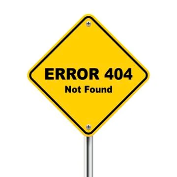 3d illustration of error 404 not found road sign Stock Illustration