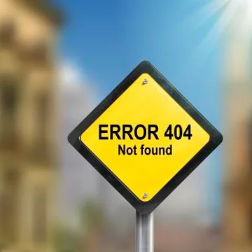 3d illustration of error 404 not found road sign Stock Illustration