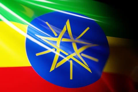 3D illustration of Ethiopia national developing flag. Country symbol. Stock Illustration
