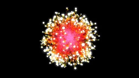 3D illustration, The explosion of the circle of the ball, 3 explosive forces. Illustration