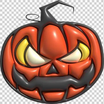 3D illustration. The face of a devil pumpkin on Halloween. Illustrazione stock