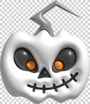 3D illustration. The face of a devil pumpkin on Halloween. Stockillustratie