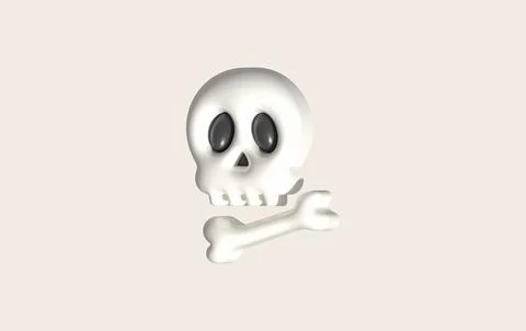 3D illustration. Face of a devil skull and bones for Halloween. Stockillustratie