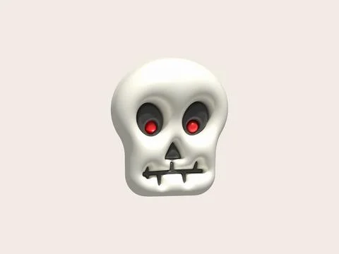 3D illustration. Face of a devil skull for Halloween. Stockillustratie