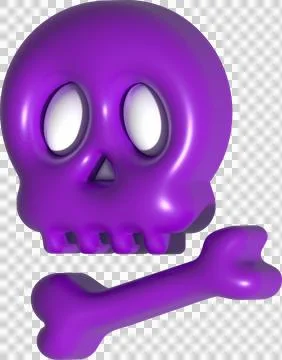 3D illustration. Face of a devil skull and bones for Halloween. Illustrazione stock
