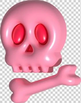 3D illustration. Face of a devil skull and bones for Halloween. Stockillustratie