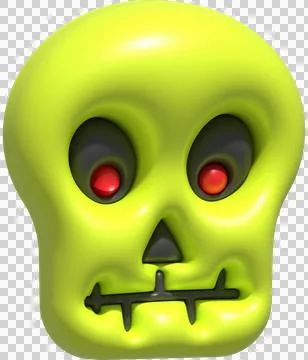 3D illustration. Face of a devil skull for Halloween. Illustrazione stock