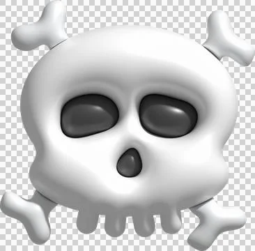 3D illustration. Face of a devil skull and bones for Halloween. Stockillustratie