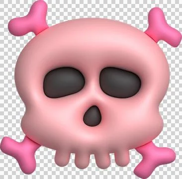 3D illustration. Face of a devil skull and bones for Halloween. Illustrazione stock