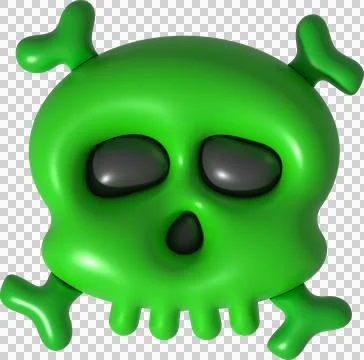 3D illustration. Face of a devil skull and bones for Halloween. Illustrazione stock