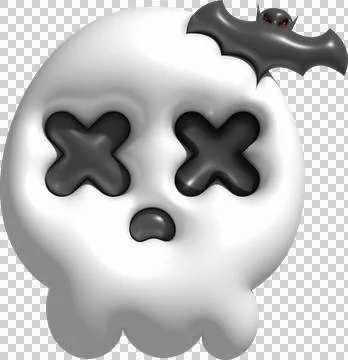 3D illustration. Face of a devil skull and bats for Halloween. Stock-Illustration