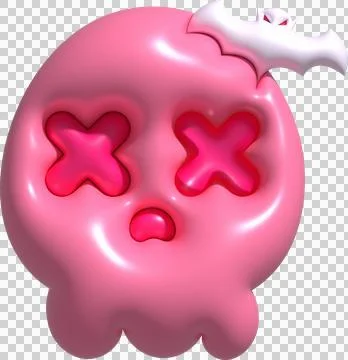 3D illustration. Face of a devil skull and bats for Halloween. Stockillustratie