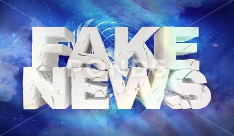 3D illustration of fake news concept with background flag of United Nations. Stock Photos