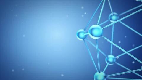 3d illustration falling of models molecules from glass and crystal Stock Illustration