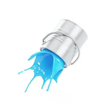 3d illustration of falling paint can Illustrazione stock