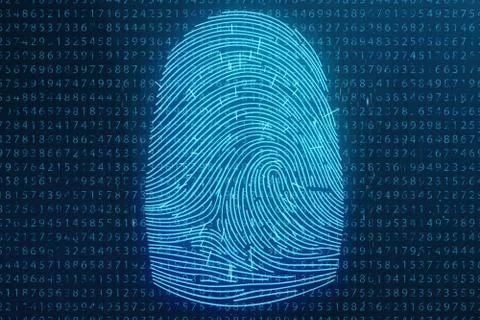 3D illustration Fingerprint scan provides security access with biometrics イラスト素材