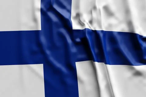 3D illustration of Finland national developing flag. Country symbol. Stock Illustration