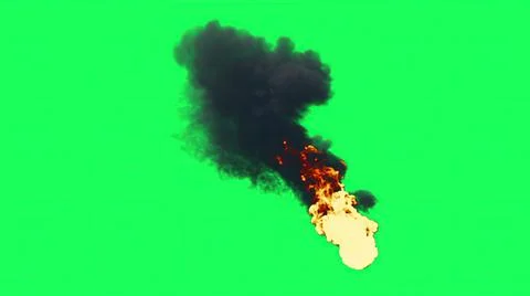3d illustration - Fire Ball Explosion on green screen Stock Illustration