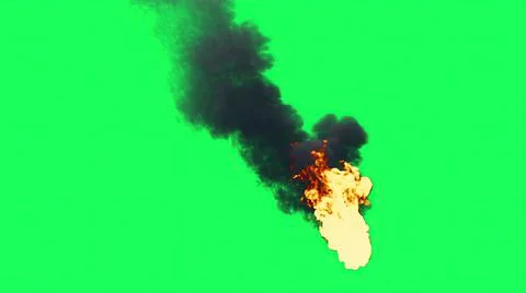 3d illustration - Fire Ball Explosion on green screen Stock Illustration