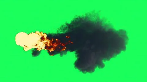 3d illustration - Fire Ball Explosion on green screen Stock Illustration