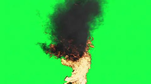 3d illustration - Fire Ball Explosion on green screen. Stock Illustration