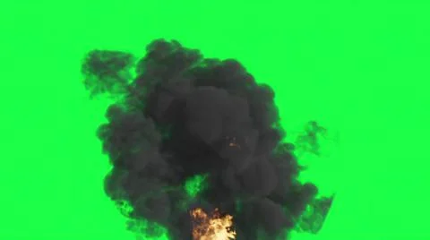 3d illustration - Fire Ball Explosion on green screen. Stock Illustration