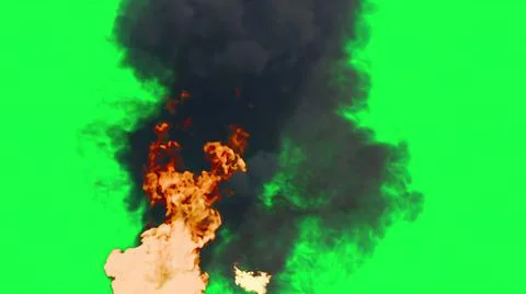 3d illustration - Fire Ball Explosion on green screen. Stock Illustration