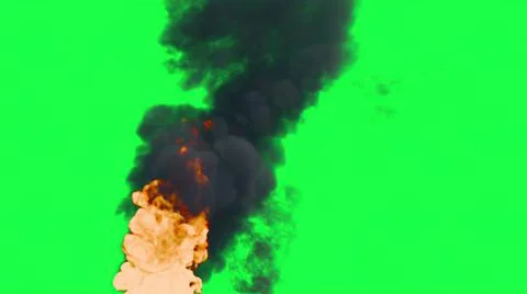 3d illustration - Fire Ball Explosion on green screen. Stock Illustration