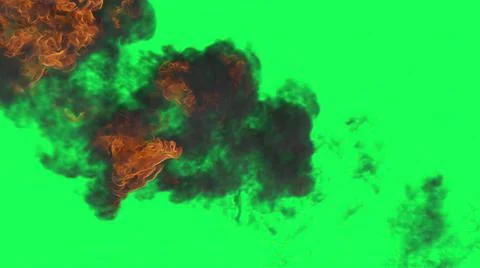 3d illustration - Fire Ball Explosion on green screen. Stock Illustration
