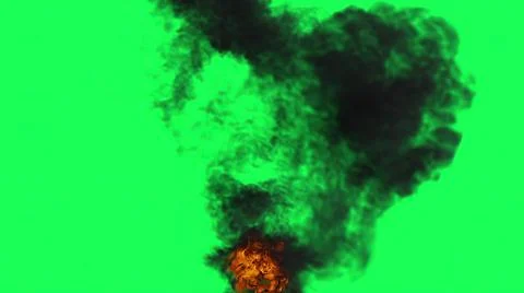 3d illustration - Fire Ball Explosion on green screen. Stock Illustration