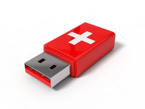 3d illustration of first aid usb stick. Stock Illustration