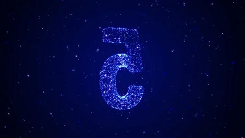 3D illustration five number wallpaper,shiny and glowing sphere and stars,sparkle Stock Footage 145374748