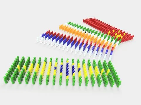 3D Illustration Flag of BRIC countries Stock Illustration