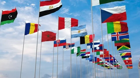3d illustration flags of the world Stock-Footage 119214708