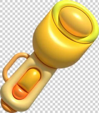 3d illustration flashlight with a bright beam. Electric lamp battery powere.. 스톡 일러스트
