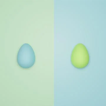 3D illustration, Flat lay Decorative Easter Eggs background Stock Illustration