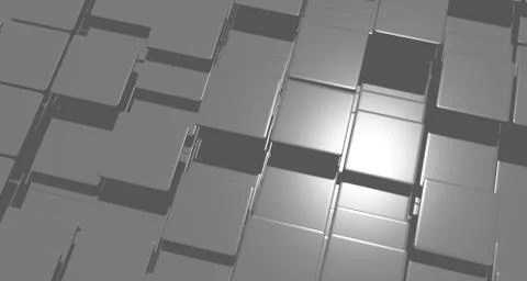3D illustration with flat squares and curved corners stacked in complex layer Illustrazione stock