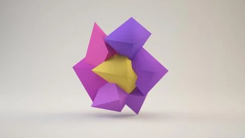 3d illustration of a flower low poly shape Stock Illustration