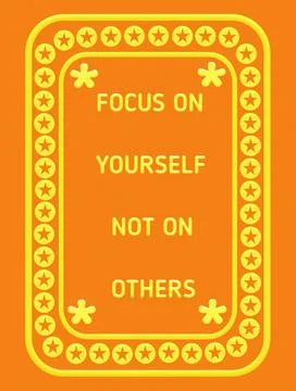 3D illustration focus on yourself not on the others with star shapes Illustrazione stock